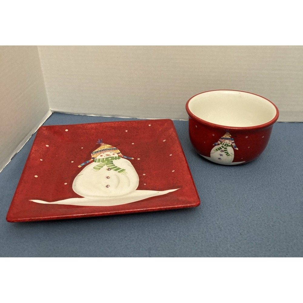 Oneida Snowmates by Debbie Taylor-Kerman Snowmates Red 6" Bowl & 10" Plate